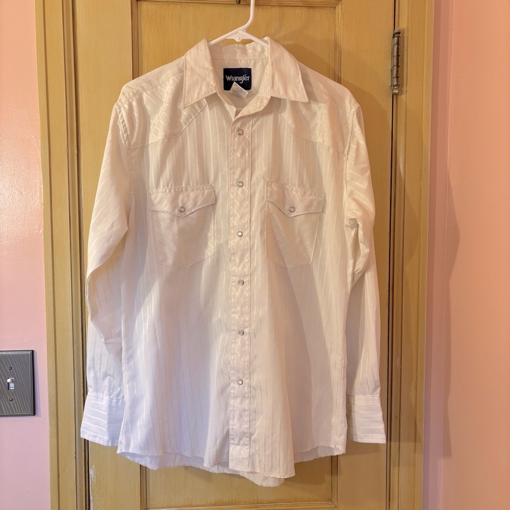 Wrangler Pearl Snap Button Front Western Shirt Size Medium